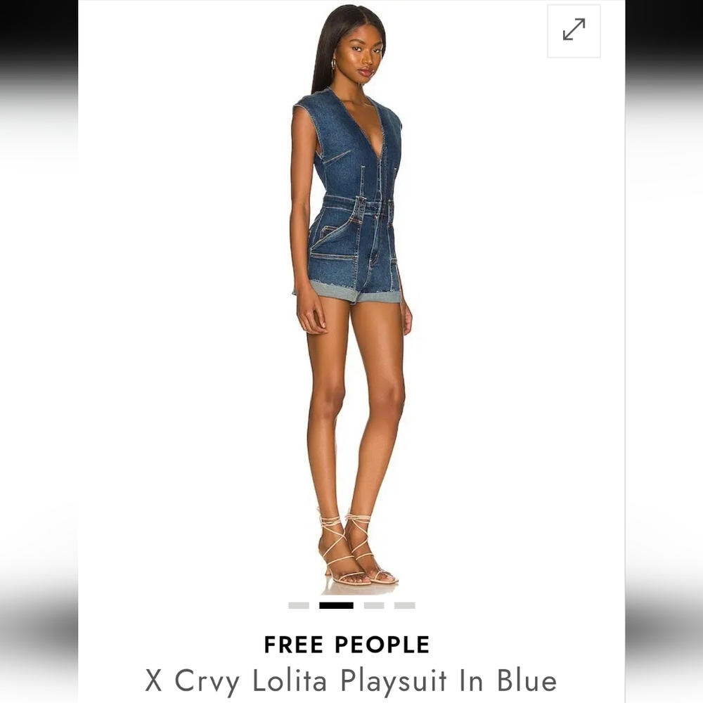 Free People Blue Denim Romper Playsuit